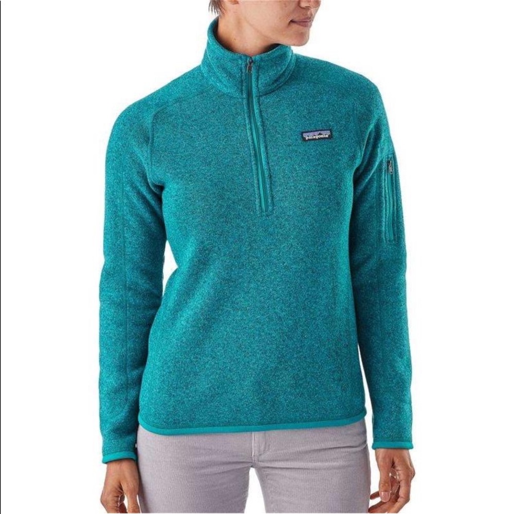 Patagonia Women's Turquoise Quarter-Zip Sweater